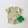 Kleidung Sets Korea Sommer Set Baby Junge Zweiseitige Druck Camper T-shirt T-shirts Tops Baumwolle Shorts Kind Sport Anzug bebe Mädchen Kleidung Outfits 230626