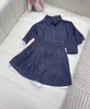 Two Piece Dress Designer Summer girl style, age reducing and playful short sleeved top with half skirt embroidery denim set P2GD