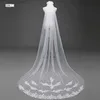 Bride Veils White Applique Tulle 3 meters veu de noiva long wedding bridal accessories lace veil