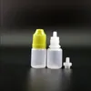 100 Stück 5 ml LDPE-Kunststoff-Tropfflaschen mit kindersicheren sicheren Verschlüssen und Spitzen, zusammendrückbarer Flaschendampf mit kurzem Nippel Djrol