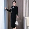 Ropa étnica 2023 año Cheongsam vestido chino tradicional invierno grueso y acolchado Qipao 5873