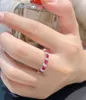 Pierścienie klastra 2023 Kolorowy pierścionek crossover z cyrkonią dla damskich przyjęcia weselny biżuteria mody Zestaw Pełny diament z 925 znacznikiem