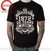 T-shirt da uomo vintage nel febbraio 1972 50 anni di straordinaria camicia da donna manica corta in cotone di grandi dimensioni personalizzata uomo anni '70 abbigliamento