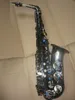 Saxophone alto Instruments de musique professionnels SUZUKI E Sax de surface nickelé noir plat avec embouchure