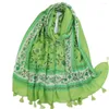 Шарфы женская мода богемный камелия цветочные кисточки вискоза шарф леди печати мягкие шали и накидки пашмины мусульманский хиджаб шапки 180 90 см