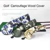 Andra golfprodukter Golf Wood Head täcker kamouflagemönster headcovers vattentäta PU 4PCSSet Golf Club Driver Fairway Wood FW Hybrid Golf Covers 230627