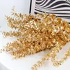 Decoratieve Bloemen Goud Roze Kunstplanten Eucalyptus Bladeren Voor Home Decor Zijde Plantas Artificiales Gedroogde Bloem Boeket Party