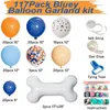 Autres fournitures de fête d'événement Fournitures de fête d'anniversaire Ensemble d'arc de guirlande de ballons 117 pièces Bleu Orange Blush Ballons d'os de chien nu Garçons Filles Thème Bluey 230626