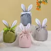 Emballage cadeau 10 pièces sacs-cadeaux de Pâques oreilles de lapin sac en velours boîte à sucre boîte à bonbons de mariage décor de Pâques sacs de lapin sacs-cadeaux pour la fête des mères 230626