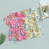 Ensembles de vêtements ma bébé 1 5Y Enfants Bébé Garçon Fille Vêtements Enfants Tenues Infant Toddler Floral Ananas Imprimer Tops Shorts Été 230626