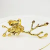 Towel Rings 4PCS Plum Blossom Metal Napkin Christmas Gold Color Buckles Holder for Home Dinning Room el Table Decor 230627
