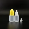 100 Pcs 5 ML LDPE Plastic Dropper Bottles With Child Proof Safe Caps and Tips Squeezable Bottle Vapor With short nipple Hpxek