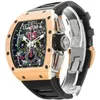 Richarmill Montre Automatique Mouvement Mécanique Montres Montres Suisses Rm010 Hommes Incrustés de Ts Quare Diamant Rose Or Machines Suisse Célèbre WN-A6LW