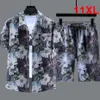 Tute da uomo Summer Beach Set Uomo Hip Hop Camicie Pantaloncini Plus Size 10XL 11XL Abiti hawaiani Maschili Streetwear Set Big Size 11XL 10XL x0627