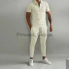 Męskie dresy 2023 Europa i Ameryka Summer Men Slim Trend Młodzież Sports Suit x0627