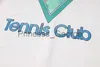 Fatos de treino masculinos com listras coloridas Casablanca Tennis Club Conjunto de camisas para homens e mulheres tecido grosso Havaí praia montanha tênis padrão terno x0627