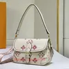 2023 Designer Tas Vrouwen Totes Winkelen Messenger Borduren Afdrukken Lederen Handtas Dazzling Flower Baguette