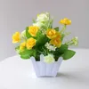 Mini Künstliche Blumen Pflanzen Bonsai Gefälschte Blumen Topf Ornamente Hause Esstisch Hochzeit Topf Dekor Rose Zaun Blumen Set