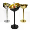 TABLETOP VIN RACKS 304 Rostfritt stål Champagne Basin Floor Stand Stand Cooling Ice Bucket Golden Silver Wine Beer Ice Bucket JN27