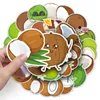 50pcs-Pack Cartoon Coconut Stickers Vattentäta klistermärken för vattenflaska Laptop bilplanerare Scrapbooking Phone Mac Garderob Dörrväggens surfplatta dekaler