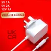 UKCA CE認証英国プラグパワーアダプターDC 12V 1A 5V 2A 1A WALL POWERコンバーター充電器アダプターLEDライトストリップ用供給