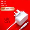 UKCA CE Sertifikası İNGILTERE Fiş Güç Adaptörü DC 12V 1A 5V 2A 1A Duvar Güç Dönüştürücü Şarj Adaptörü Kaynağı LED Işık Şeritleri