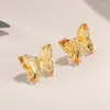 Boucles d'oreilles Loredana Haute Qualité Cuivre Multicolore Zircon Ins Style Dreamy Girl Flying Butterfly Creative Handmade Fine Jewelry