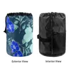 Cosmetic Bags Coloranimal Ethnic Printing Bucket Bag With Drawstring Round Pocket For Women Organizer Travel Camping