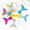 Sjöjungfru svansklämmor Barrettes Gradient Sequin Scale Reversible Children Baby Hairn Pin Bobby Pin Fashion Jewelry Will and Sandy