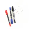 Markers 12pcs/pack Twin Tip Permanent Marker Waterproof OilInk Marker Pen Fine/Medium Point 0.5mm1mm Pen Marker Black Blue Red Ink