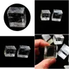 Konst och hantverk 2st Natural Clear Square Calcite Stones Island Spar Quartz Crystal Rock Energy Stone Mineral Prov Healing12183 DHC6V