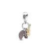 Для Pandora Charms подлинные серебряные бусины 925 Pink Family Tree Flower Dangle Bead