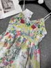 Casual Dresses Beautiful Dress 2023 Spring Summer Fashion Style Women Spaghetti Strap Diamond Beading Sleeveless Exquisite Floral Print