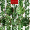 Decoratieve Objecten Beeldjes 12st 2M Kunstplanten Ivy Creeper Groen Blad Home Decor Nep Bloem DIY Opknoping Guirlande Bruiloft Feestkamer Tuin Decoratie