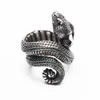 Cluster Anneaux 925 Argent Lézard Serpent Animal Hommes Femmes Bouche Ouverte Réglable Mode Vintage Bijoux Accessoires Faire Des Cadeaux Ami