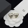 Mode en forme de coeur Designer CC boucle d'oreille édition coréenne perle naturelle boucle d'oreille marque luxe cristal S925 argent boucles d'oreilles