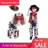 Rompers 0-10Y Baby Boy Clothing Costume Infant Toddler Cowboy Set 3Pcs Hat Scarf Rompers Halloween Event Birthday Holiday Cosplay Outfits 230626