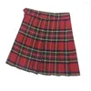 Saias The-selling Dance Skirt Summer Women Fashion Retro Waist High Harajuku Lattice PLAID Mini Saiote