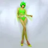 Stage Wear Sexy Femme DJ Costumes Fluorescent Vert Perspective Net Tops Pantalons Femmes Swinsuit Discothèque Gogo Danse Tenues Rave DNV14901