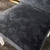 Stol täcker fast färg blommor housse de chaise 3d lyxiga präglade vardagsrum kökstol täcke elastiska matsalstolar säte täckning 230627