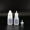 5 ML LDPE Plastic Druppelflessen Met Tamper Proof Caps Tips Diefveilige dunne tepels 100 stuks voor e sappige Hkihh