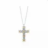 Classic Luxury Cross Necklace Fashion Designer Diamond Necklace European and American Popular Jewelry Factory Wholesale and Retail With box