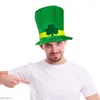 ベレットセントパトリックの日シャムロックグリーンベルベット男性のためのトップハット女性パーティーアイルランドのレプラコーンコスチューム面白い帽子のコスプレとの戦い
