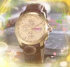 Популярные мужские часы с хронометражем, все циферблаты, роскошные популярные мужские кожаные ремешки, японский кварцевый хронограф, военные деловые наручные часы, подарки на день рождения отца