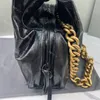 Crush Hourglass Chain Bag Calfskin Leather Shoulder Crossbody Bags Fashion Letter Hårdvara Kvinnor Handväska Purse Studd Magnet Stängning