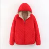 2023 Winter Fit Slim et Slim Plaid Lamb Fleece Hooded Warm Cotton Coat Women's