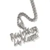 Diamant Persoonlijkheid Brief Hanger Hip Hop Straat Rap Dubbellaags Naam Ketting Mode IJS Sieraden