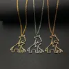 Pendant Necklaces Trendy Lovely Giraffe Parent-child Necklace Stainless Steel Jewelry Gift For Mother Wholesale YP8631