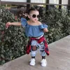 Jeans Children Broken Hole Pants Trousers Baby Boys Girls Ripped Brand Fashion Spring Summer Kids Clothes 230626