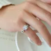 Cluster Rings 925 Silver Women's 1CT Moissanite 6.5mm Passe Diamond Test Girl Birthday Par Proposal Presents Anniversary Luxury Jewelry